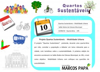 Segunda edição do Quartas Sustentáveis discute Mobilidade Urbana